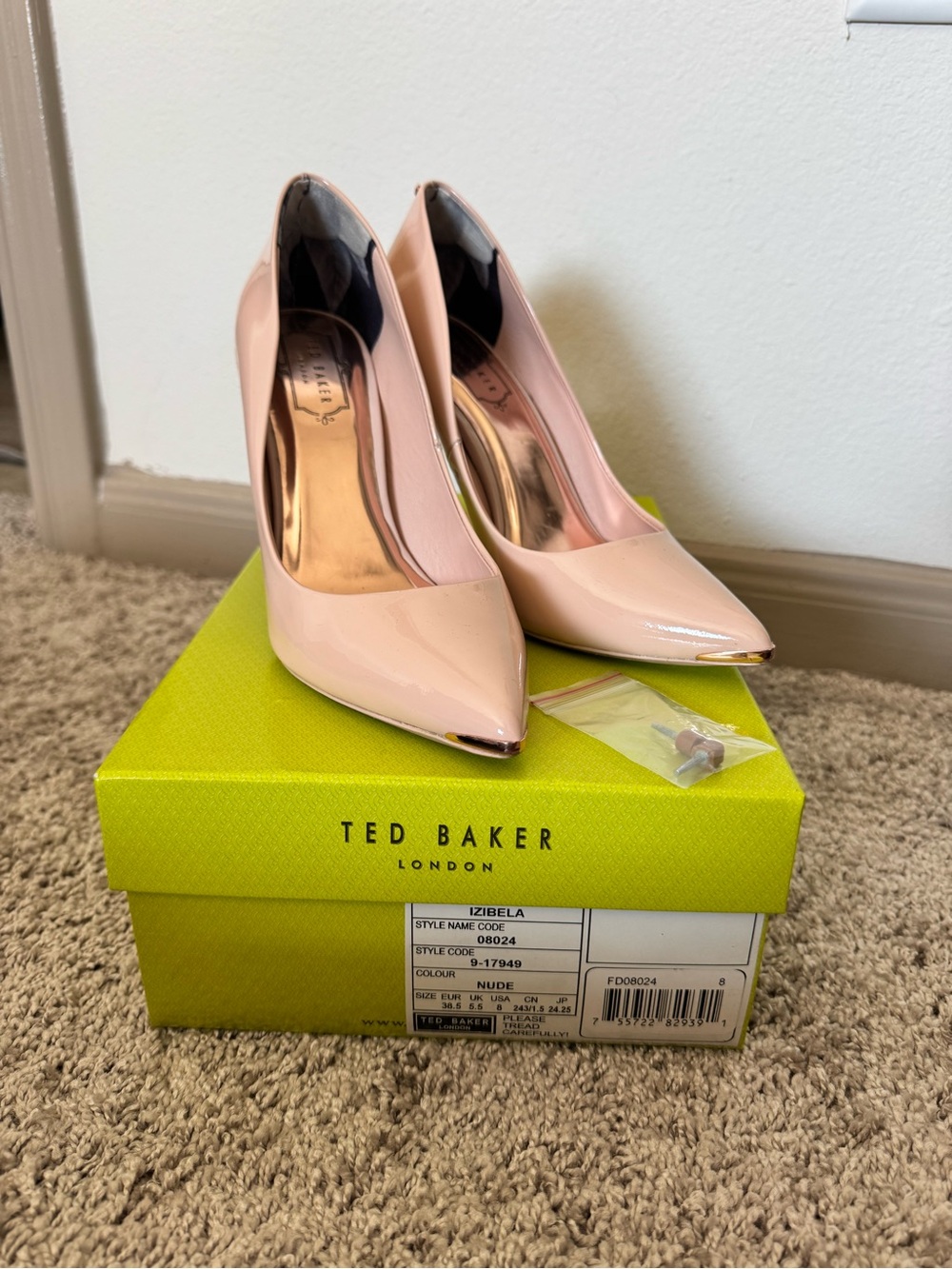 Ted Baker London Blush Patent Pointed-Toe Pumps